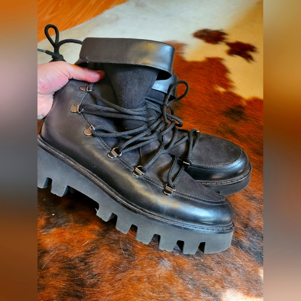 Napoleoni Fur lined combat boot
